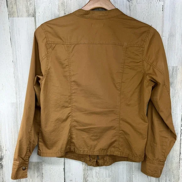 Maurices Criss Cross Lace Shoulder Lightweight Brown Jacket Womens Large - Picture 5 of 6
